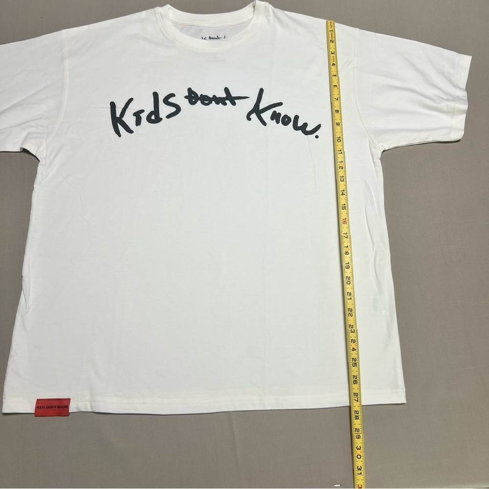 Kids Dont Know Graphic Logo T-Shirt White Organic Cotton Men’s Size Large - Picture 5 of 9